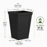 Savana Black Chevron Recycled Rubber Plant Pot