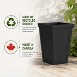 Savana Black Chevron Recycled Rubber Plant Pot