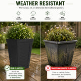 Savana Black Chevron Recycled Rubber Plant Pot