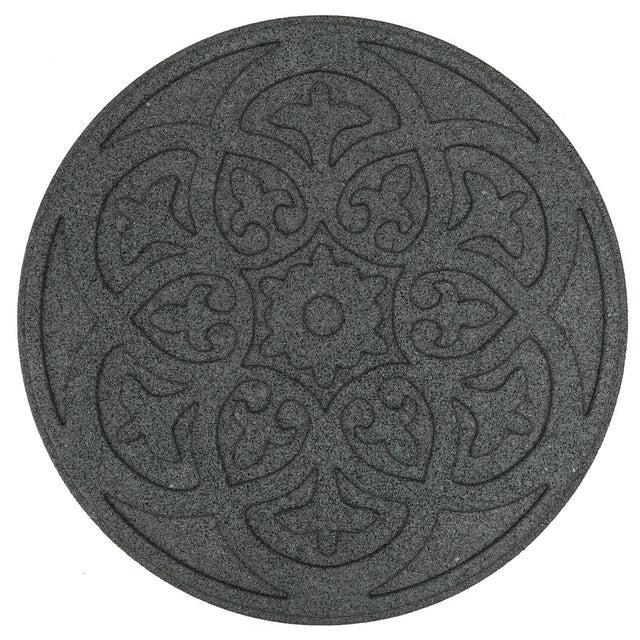 Nicoman Grey Reversible Scroll Stepping Stone Recycled Rubber