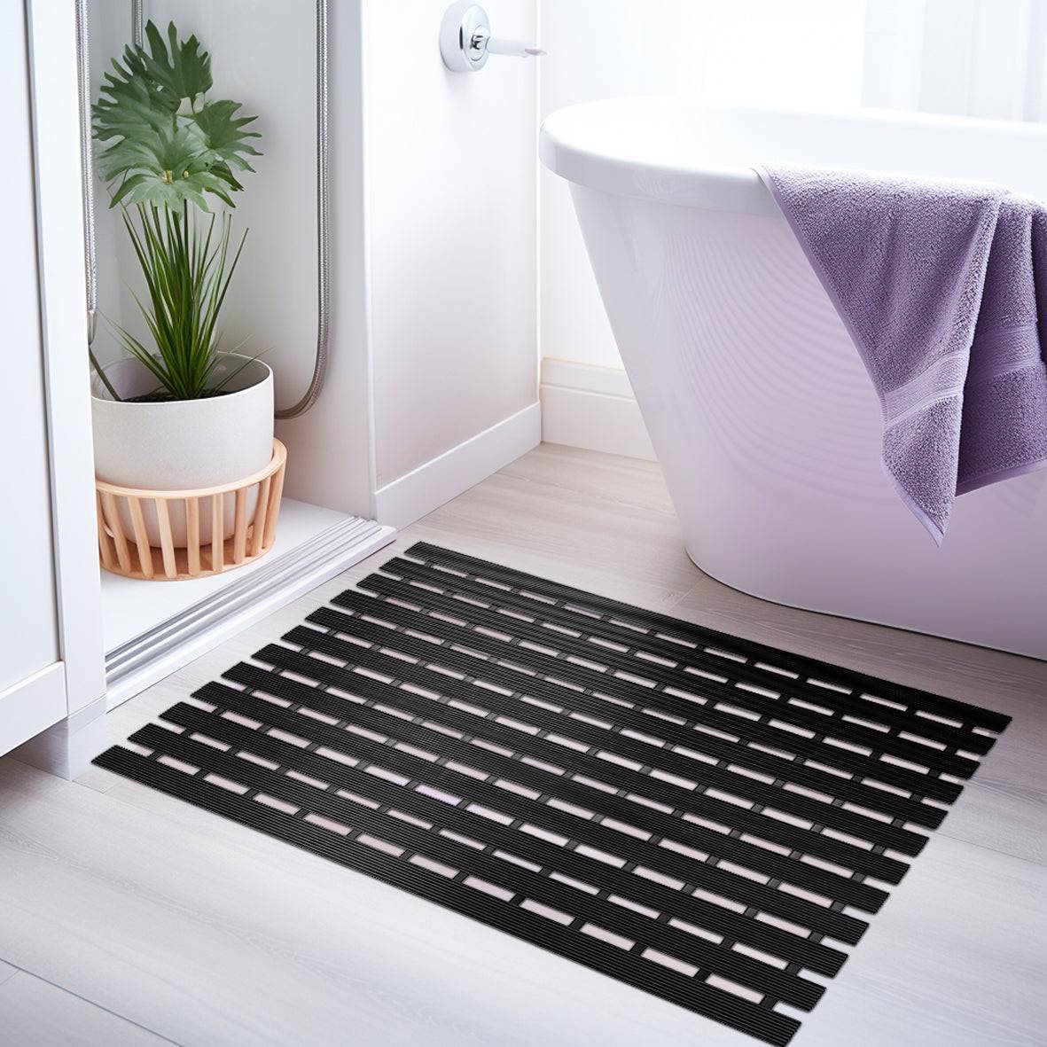 White shower clearance mat