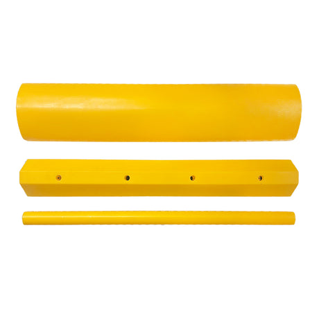 Set of three unique shapes of ski balance bars in yellow on a white background