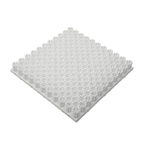 A close up of the whit ski mat on a white background