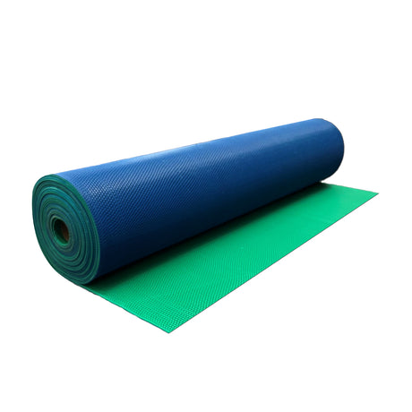 Non Slip Drainage Rubber Mat Dual Colour Blue/Green 1.2m Wide