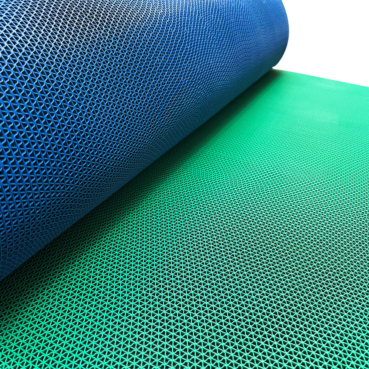 Non Slip Drainage Rubber Mat Dual Colour Blue/Green 1.2m Wide