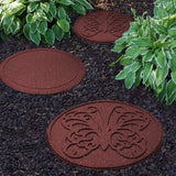 brown rubber stepping stones butterfly design