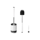 Nicoman Round White Toilet Brush & Holder With Silicone Head