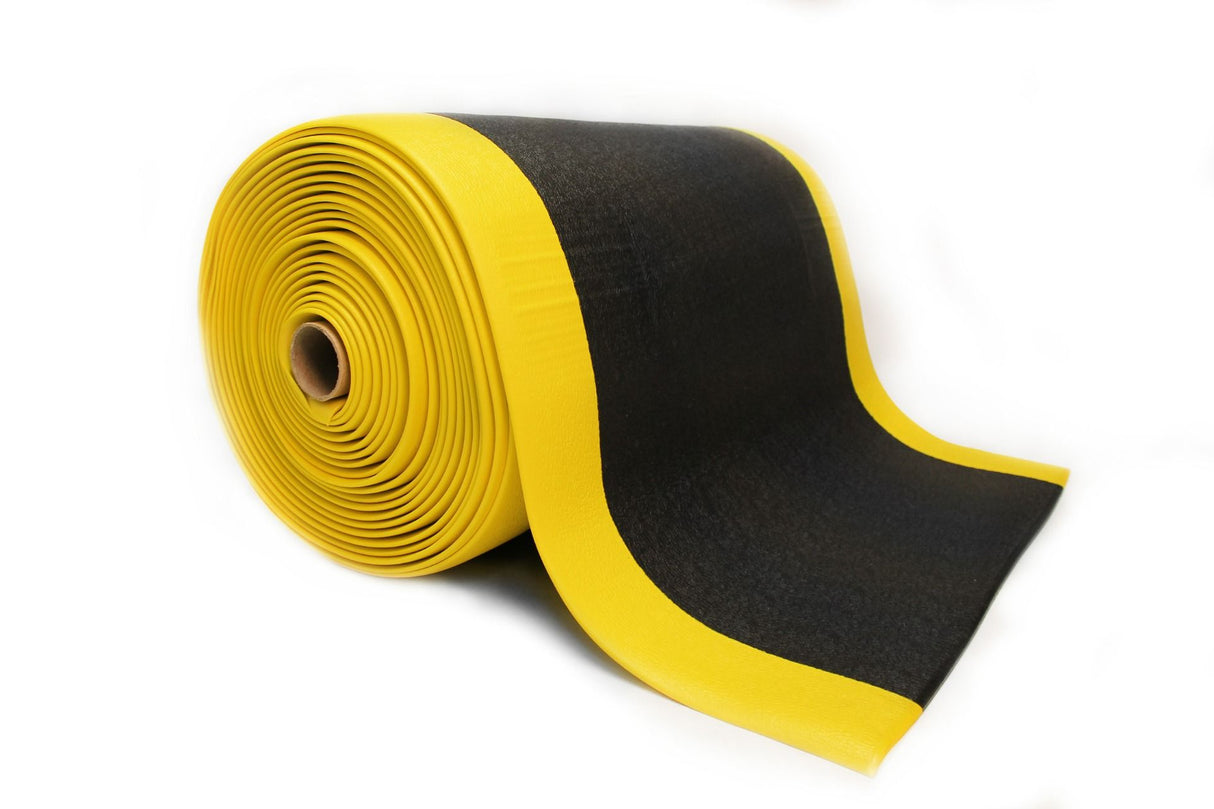 Anti-Fatigue Matting - 18.3m Long Roll - Black / Yellow