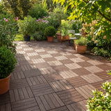 Cosmo Garden Patio Cosmopolitan Decking Tiles - Brown - Pack of 10