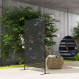 Freestanding Outdoor Privacy Screen with Stand 122cm x 198cm - Slats