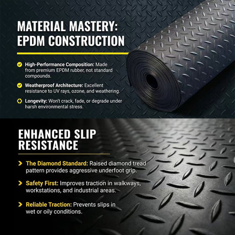 Diamond Tread Safety Flooring Rolls