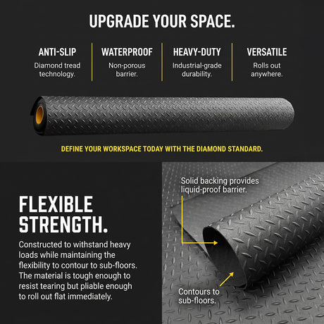 Diamond Tread Safety Flooring Rolls