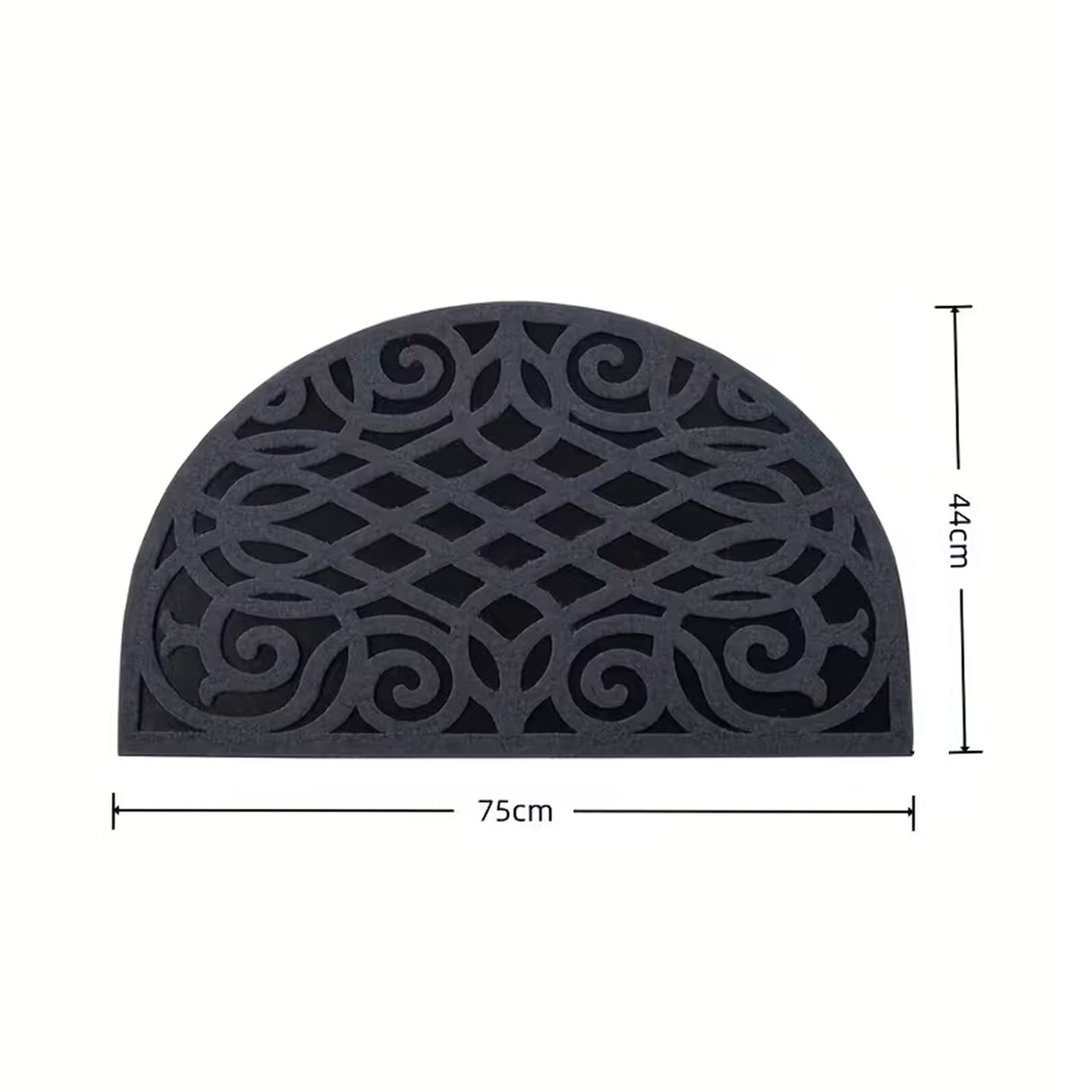 Victorian Style Eco Halfmoon Indoor and Outdoor Doormat - Grey