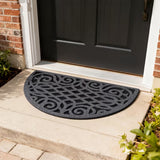Victorian Style Eco Halfmoon Indoor and Outdoor Doormat - Grey