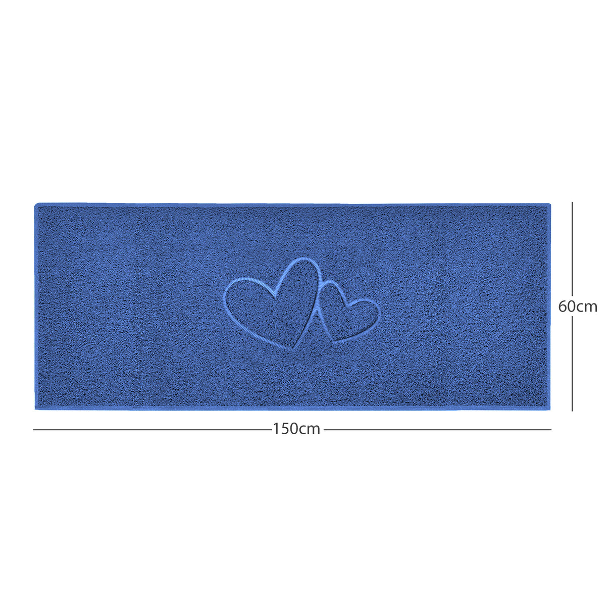 "Double Heart" Embossed Loofah Textured Spaghetti Doormat