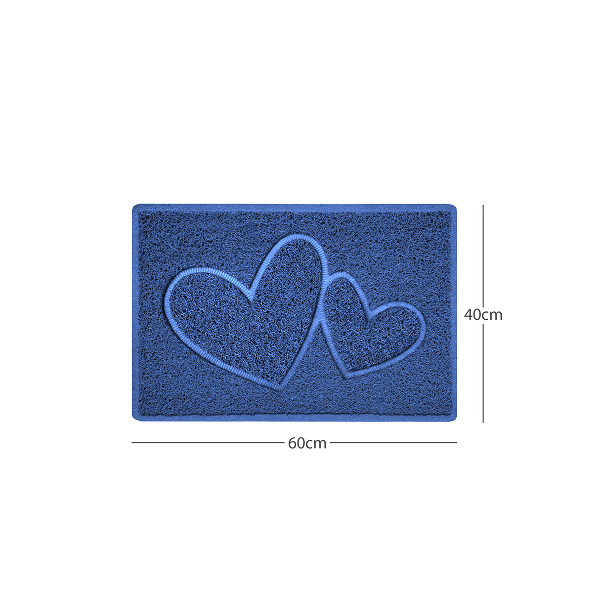 "Double Heart" Embossed Loofah Textured Spaghetti Doormat