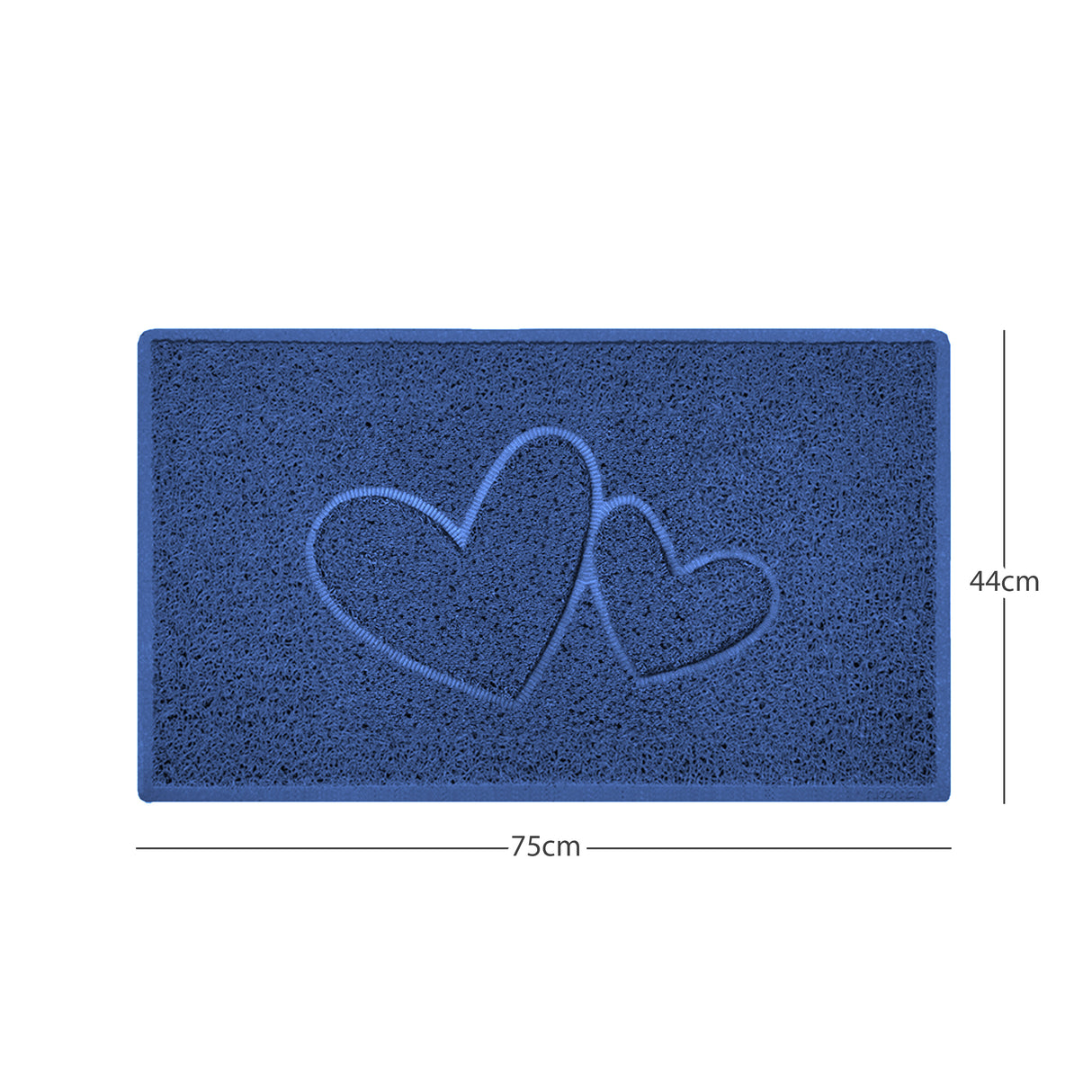 "Double Heart" Embossed Loofah Textured Spaghetti Doormat