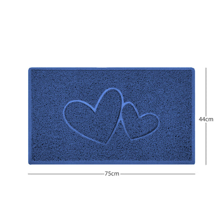 "Double Heart" Embossed Loofah Textured Spaghetti Doormat