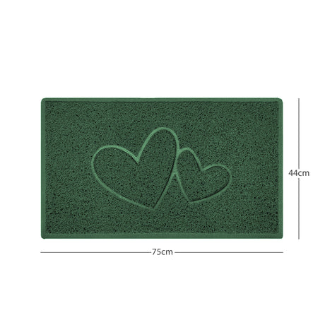 "Double Heart" Embossed Loofah Textured Spaghetti Doormat