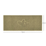 "Double Heart" Embossed Loofah Textured Spaghetti Doormat