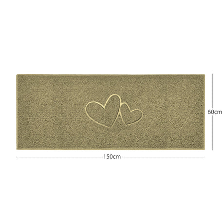 "Double Heart" Embossed Loofah Textured Spaghetti Doormat