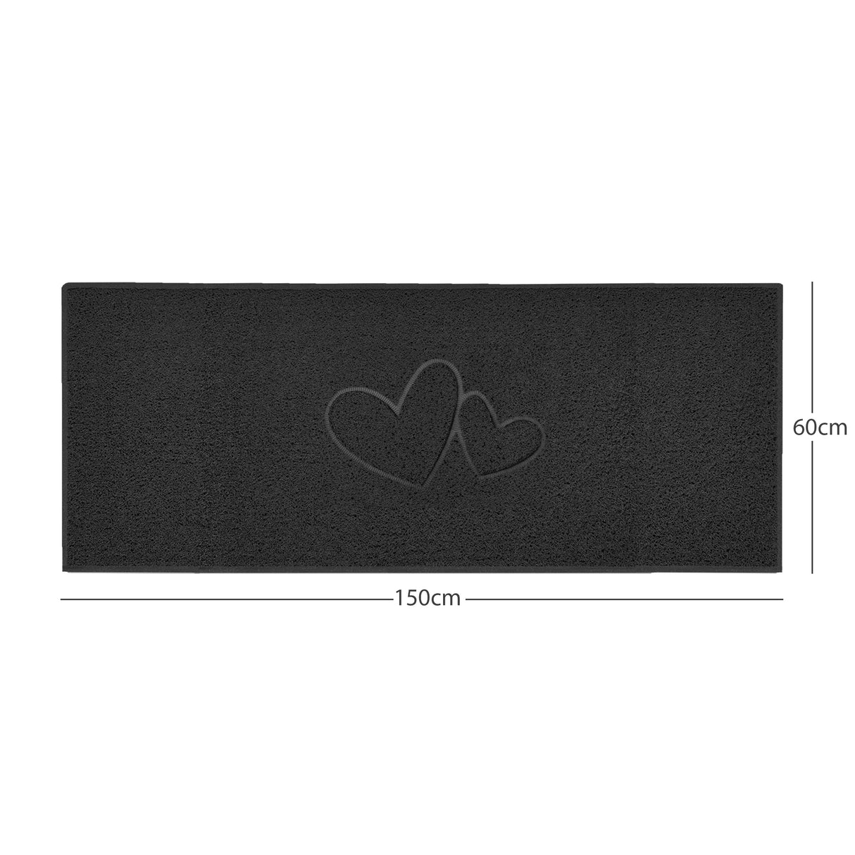 "Double Heart" Embossed Loofah Textured Spaghetti Doormat