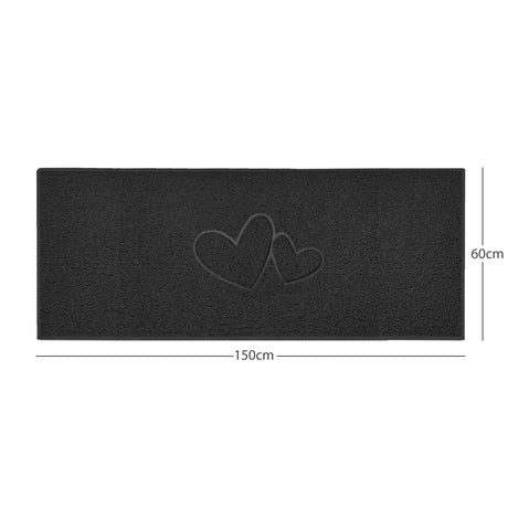 "Double Heart" Embossed Loofah Textured Spaghetti Doormat