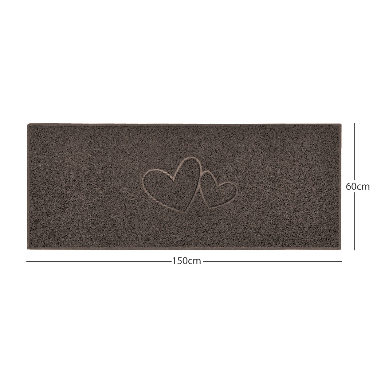 "Double Heart" Embossed Loofah Textured Spaghetti Doormat