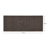 "Double Heart" Embossed Loofah Textured Spaghetti Doormat