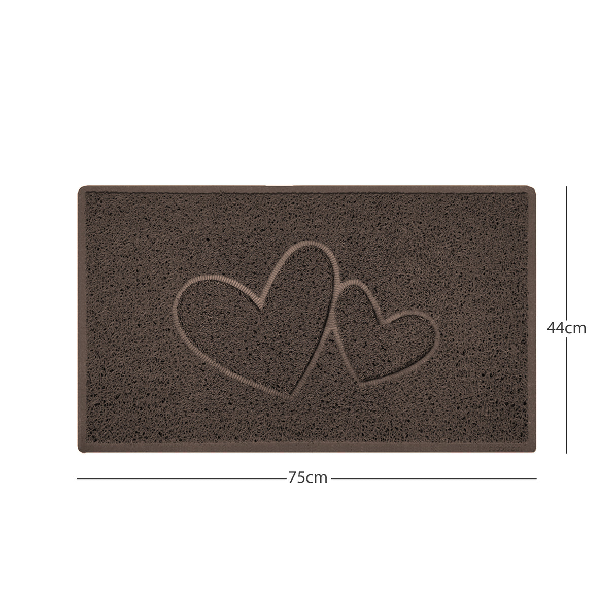 "Double Heart" Embossed Loofah Textured Spaghetti Doormat