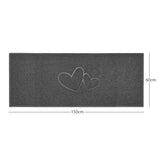 "Double Heart" Embossed Loofah Textured Spaghetti Doormat