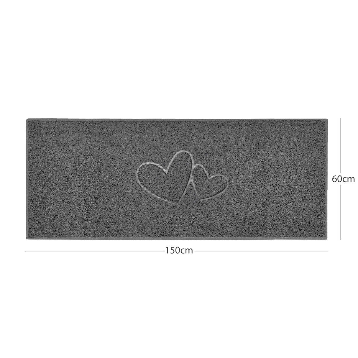 "Double Heart" Embossed Loofah Textured Spaghetti Doormat