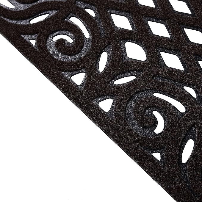 Victorian Style Eco Halfmoon Outdoor Doormat - Chocolate