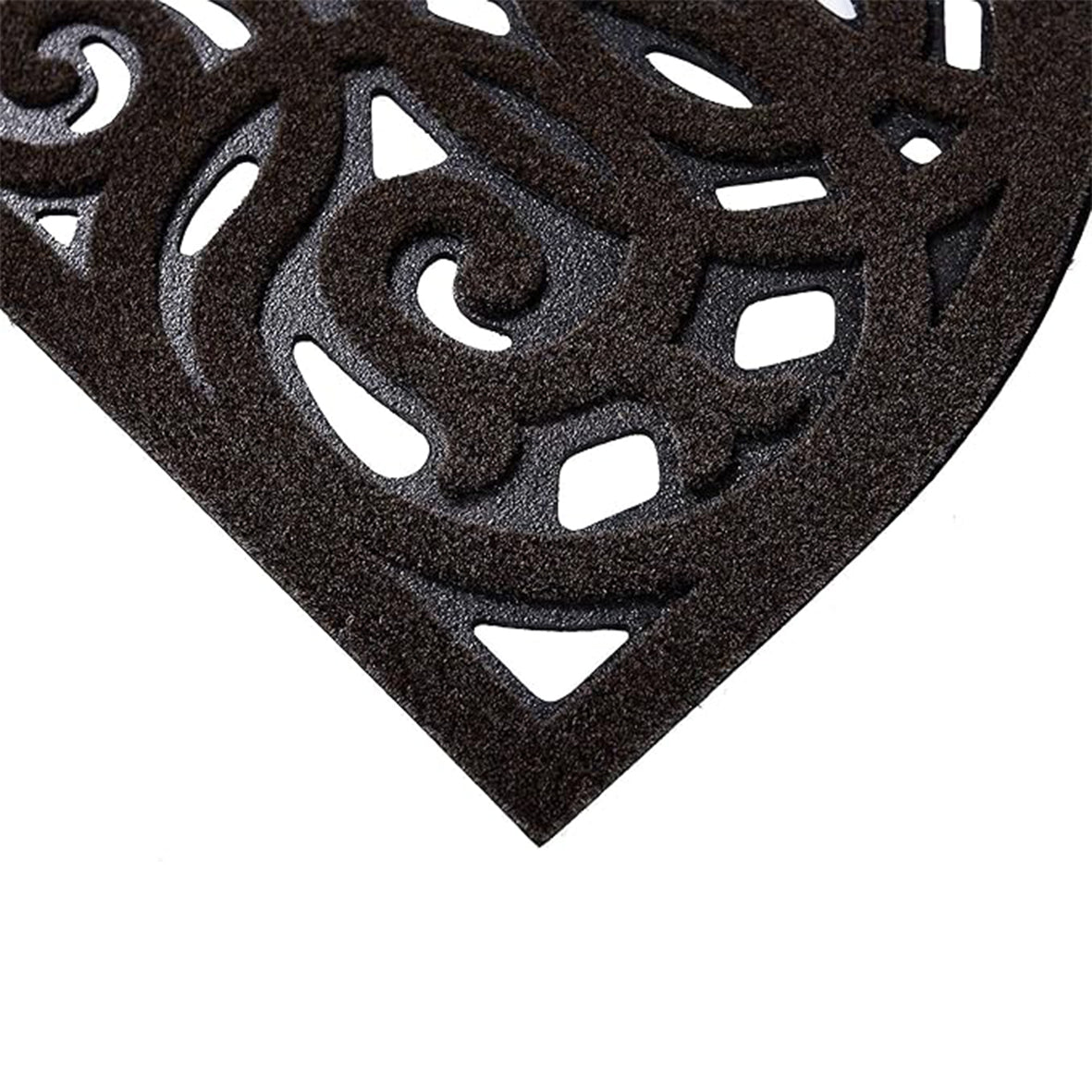 Victorian Style Eco Halfmoon Outdoor Doormat - Chocolate