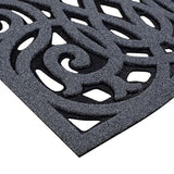 Victorian Style Eco Halfmoon Indoor and Outdoor Doormat - Grey