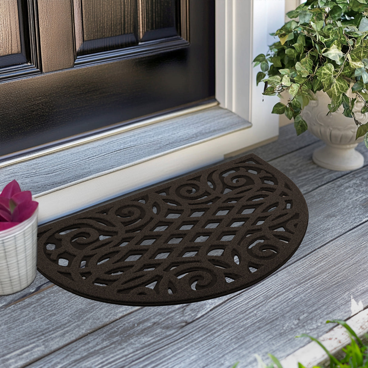 cast iron style halfmoon doormat