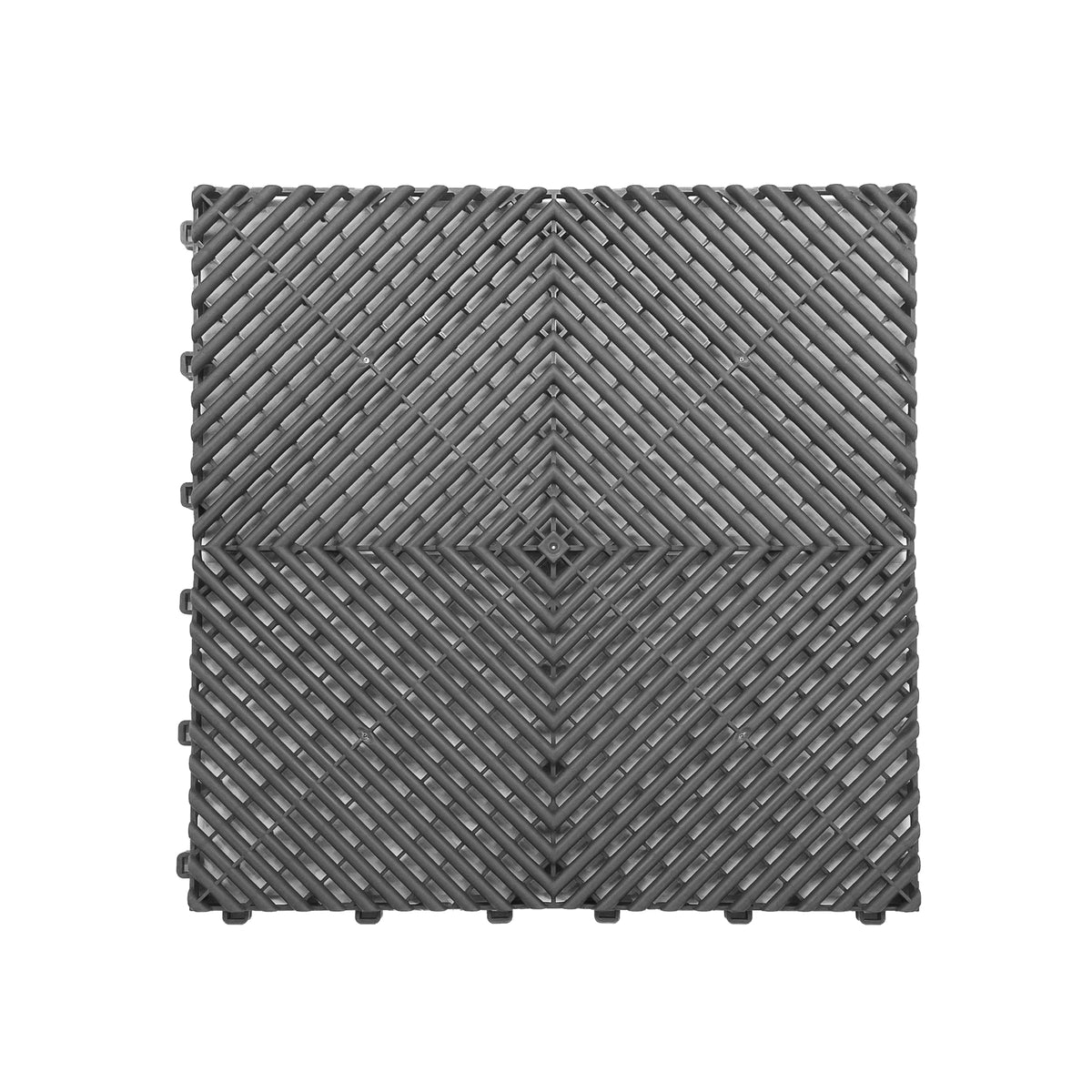 Nicoman Modular Interlocking Ribbed Garage Floor Tiles in Grey ...