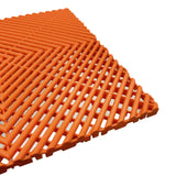 Modular Interlocking Ribbed Vented Garage Floor Tiles - Orange