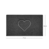 "Heart" Embossed Loofah Textured Spaghetti Door Mat