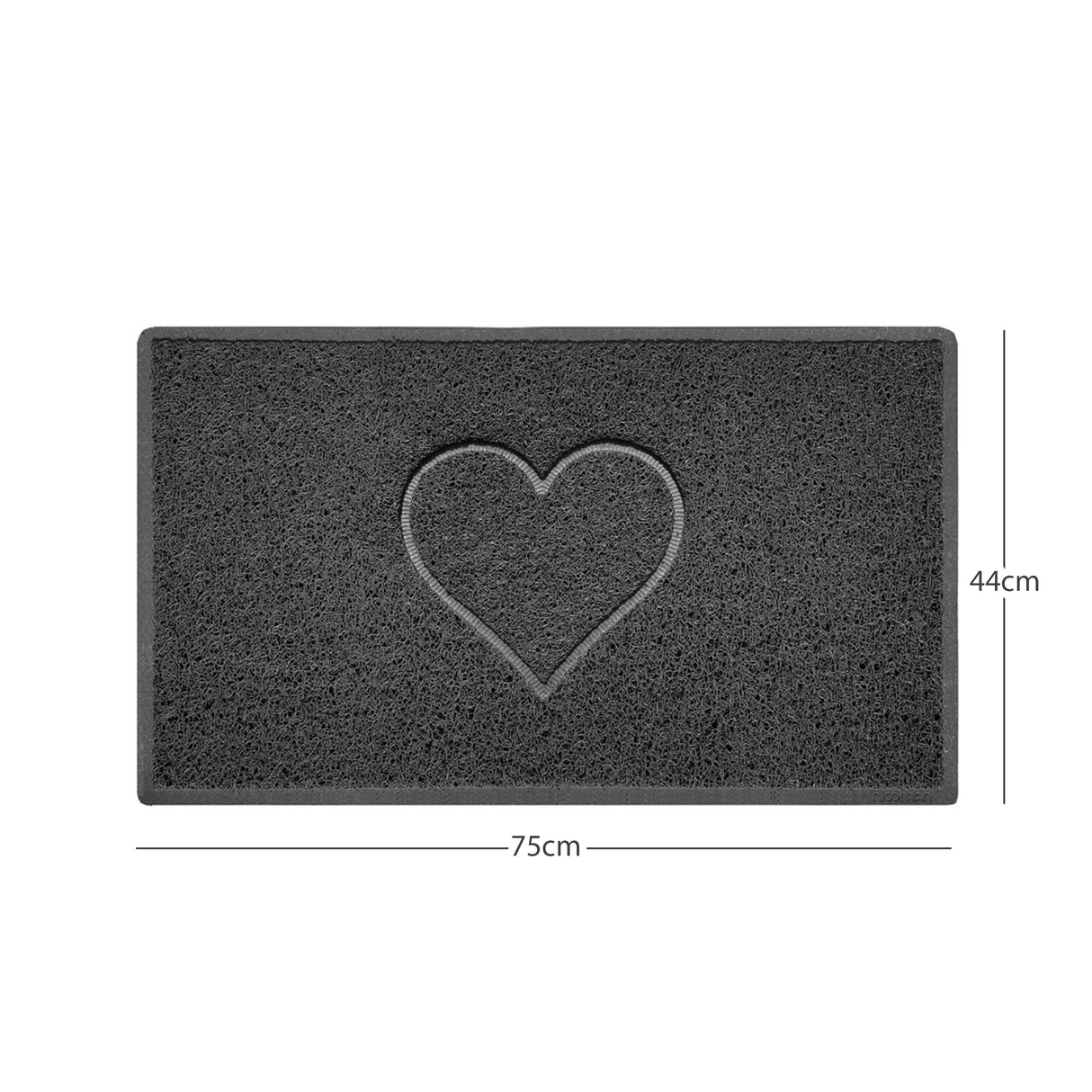 "Heart" Embossed Loofah Textured Spaghetti Door Mat