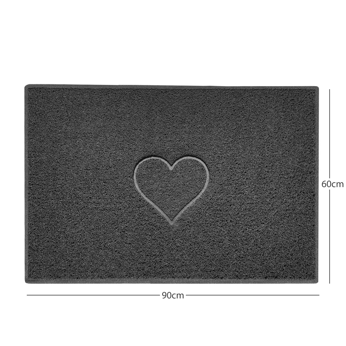 "Heart" Embossed Loofah Textured Spaghetti Door Mat