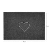 "Heart" Embossed Loofah Textured Spaghetti Door Mat