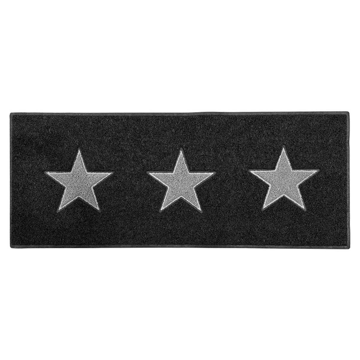 Triple Stars Door Mat Runner - Black and Grey