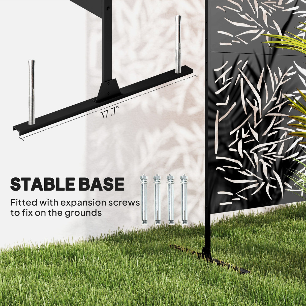 Freestanding Outdoor Privacy Screen with Stand 122cm x 198cm - Bamboo Style