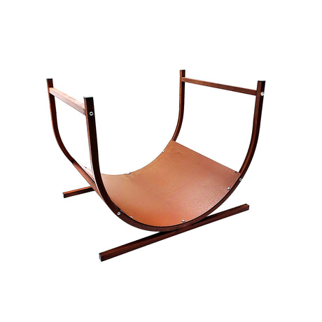 Pre-Rusted Metal Firewood Log Holder