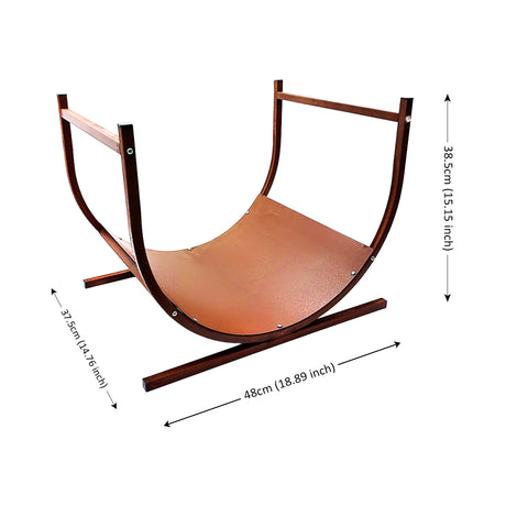 Pre-Rusted Metal Firewood Log Holder