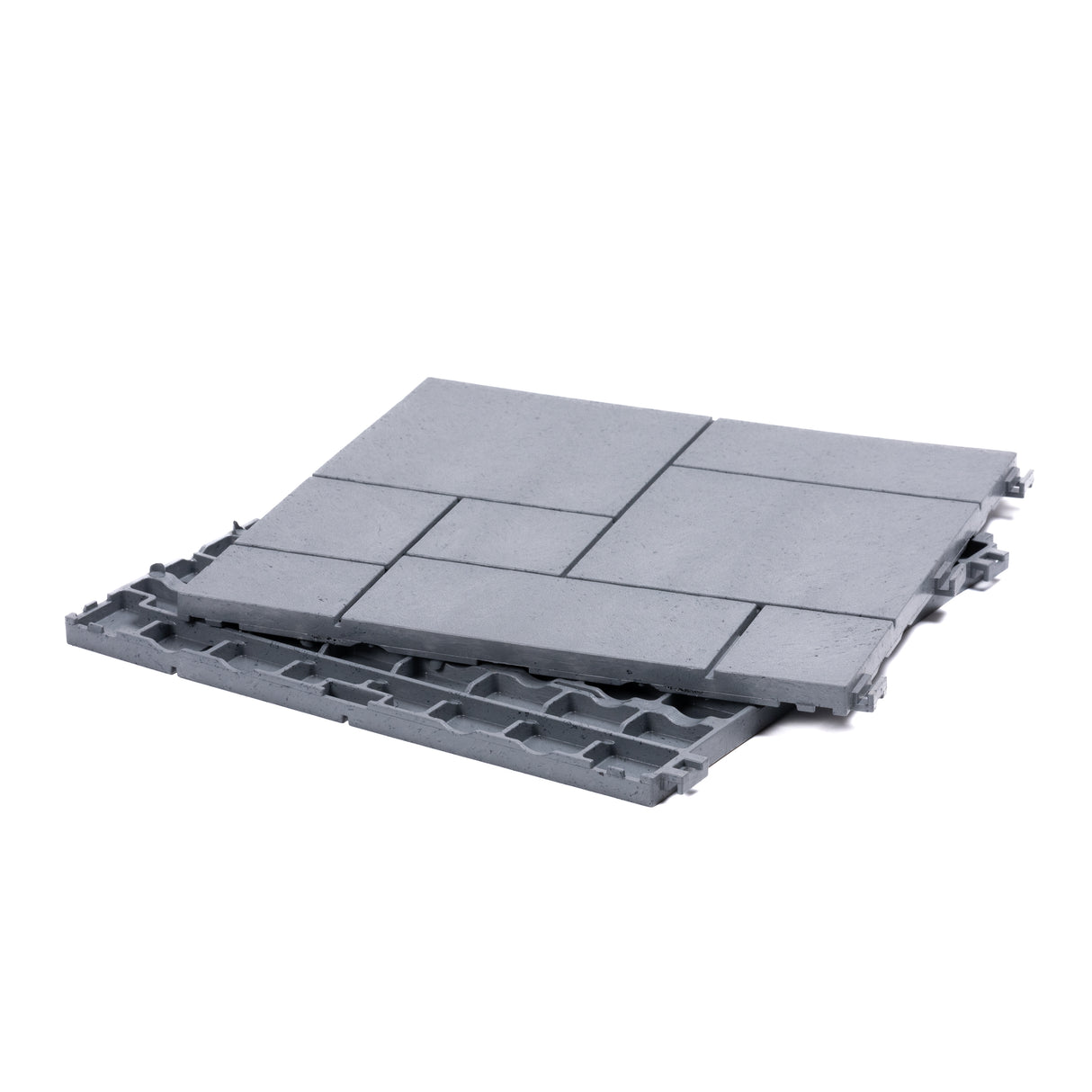 Mosaic Garden Patio Interlocking Composite Decking Tiles - Light Grey - Pack of 40