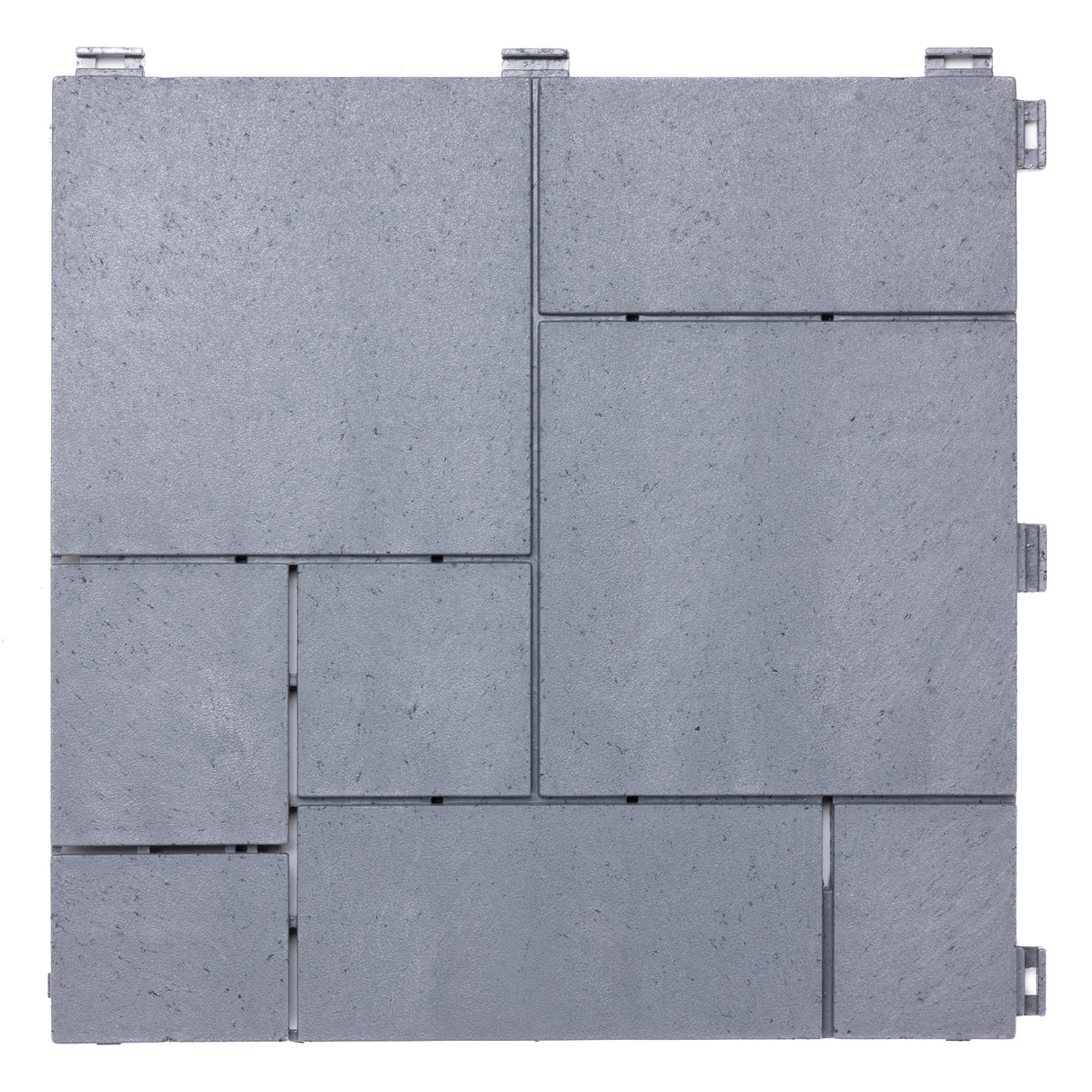 Mosaic Garden Patio Interlocking Composite Decking Tiles - Light Grey - Pack of 10