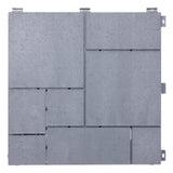 Mosaic Garden Patio Interlocking Composite Decking Tiles - Light Grey - Pack of 40