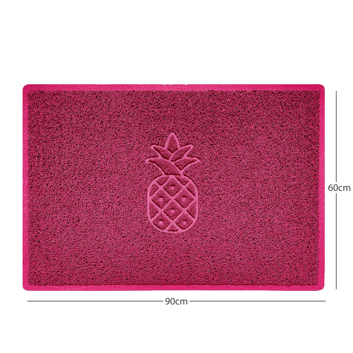 Embossed Pineapple Grey Spaghetti Door Mat